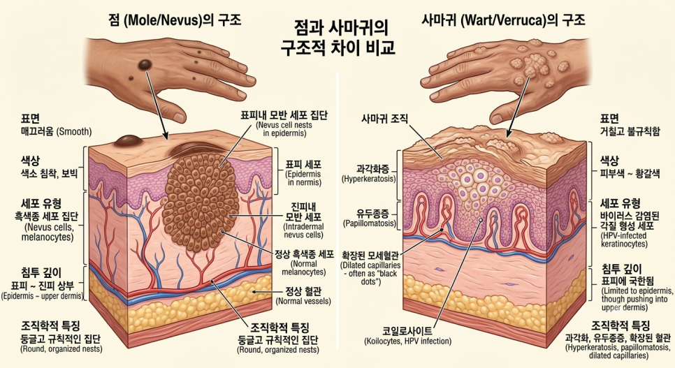 점 사마귀 제거, 모양만 보고 결정하면 안 되는 이유